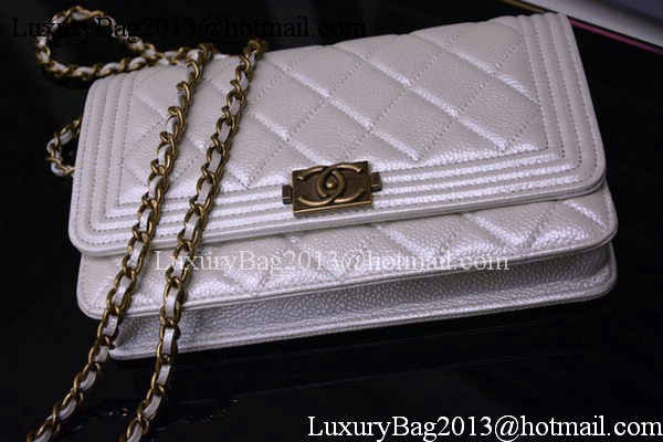 Boy Chanel mini Flap Bags Bright Cannage Pattern A33815 OffWhite