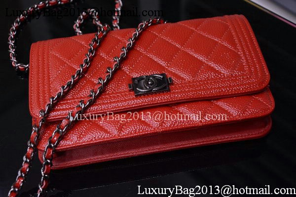 Boy Chanel mini Flap Bags Bright Cannage Pattern A33815 Red