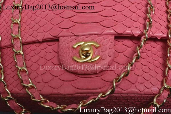 Chanel 2.55 Series Flap Bags Pink Original Python Leather A1112SA Gold