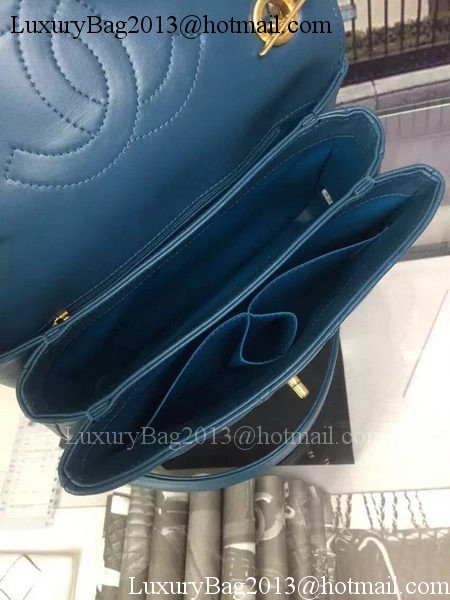 Chanel Classic Top Flap Bag Original Sheepskin Leather A92236 Blue