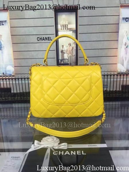 Chanel Classic Top Flap Bag Original Sheepskin Leather A92236 Yellow