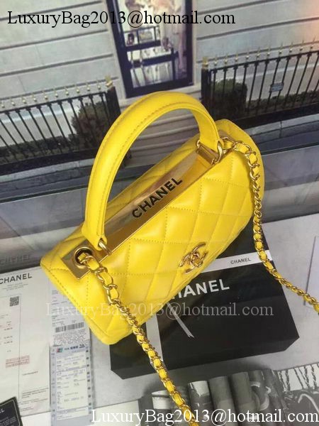 Chanel Classic Top Flap Bag Original Sheepskin Leather A92236 Yellow