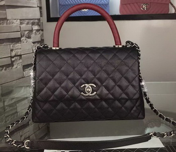 Chanel Shoulder Tote Bag Original Caviar Leather A7780 Black