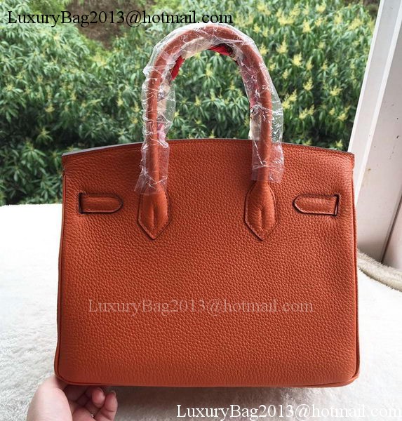 Hermes Birkin 30CM Tote Bags Orange Calfskin Leather BK30 Gold