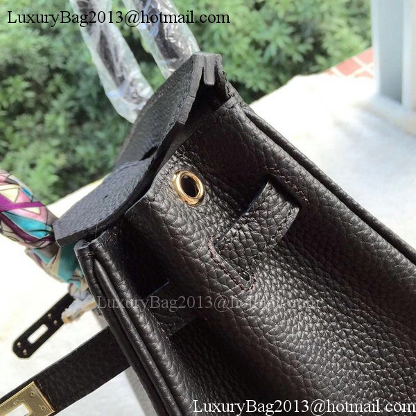 Hermes Birkin 25CM Tote Bag Litchi Leather H25T Black