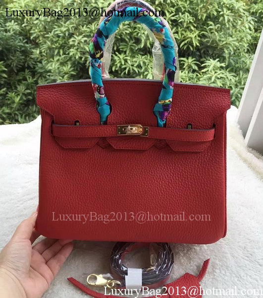 Hermes Birkin 25CM Tote Bag Litchi Leather H25T Red