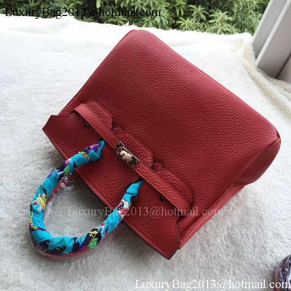 Hermes Birkin 25CM Tote Bag Litchi Leather H25T Red