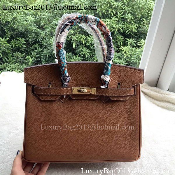 Hermes Birkin 30CM Tote Bags Brown Calfskin Leather BK30 Gold