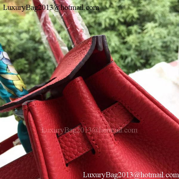 Hermes Birkin 30CM Tote Bags Red Calfskin Leather BK30 Gold