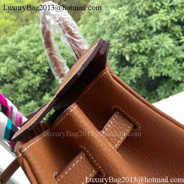 Hermes Birkin 35CM Tote Bag Brown Litchi Leather BK35 Silver