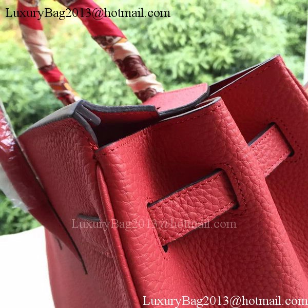 Hermes Birkin 35CM Tote Bag Red Litchi Leather BK35 Gold