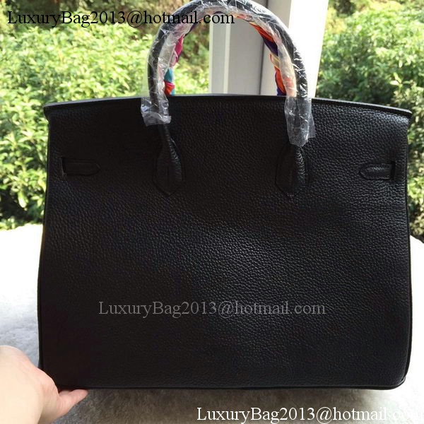 Hermes Birkin 40CM Bag Black Litchi Leather BK40 Gold