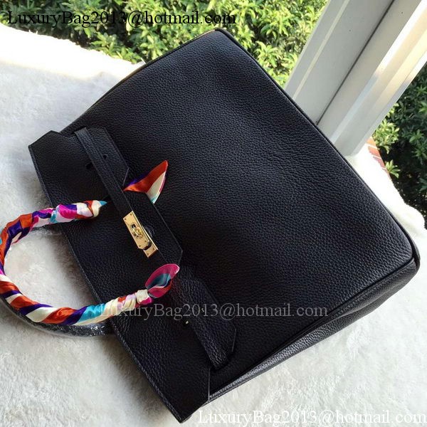 Hermes Birkin 40CM Bag Black Litchi Leather BK40 Gold