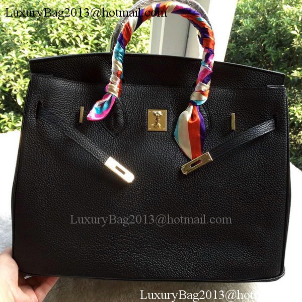 Hermes Birkin 40CM Bag Black Litchi Leather BK40 Gold