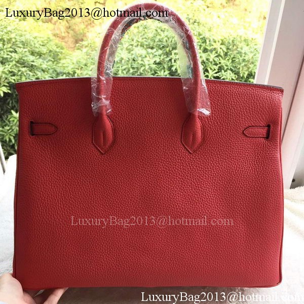 Hermes Birkin 40CM Bag Red Litchi Leather BK40 Gold