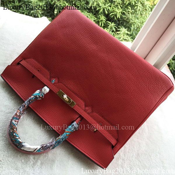 Hermes Birkin 40CM Bag Red Litchi Leather BK40 Gold