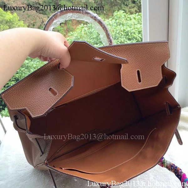 Hermes Birkin 40CM Bag Wheat Litchi Leather BK40 Silver