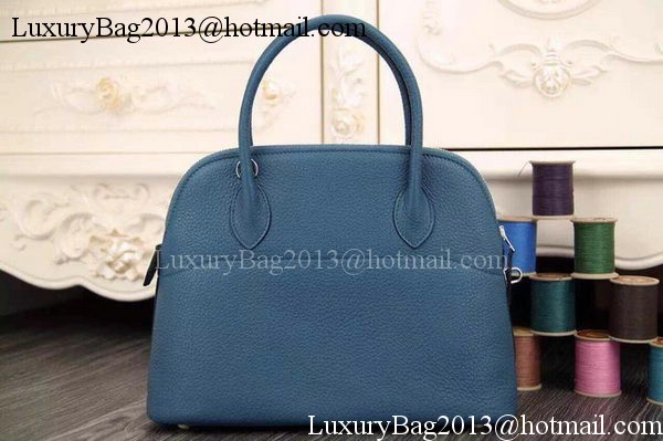 Hermes Bolide 37CM Calfskin Leather Tote Bag B1004 Blue