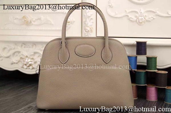 Hermes Bolide 37CM Calfskin Leather Tote Bag B1004 Light Grey