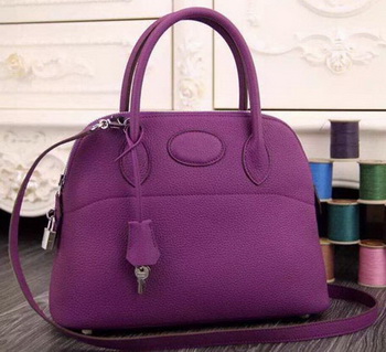 Hermes Bolide 37CM Calfskin Leather Tote Bag B1004 Purple