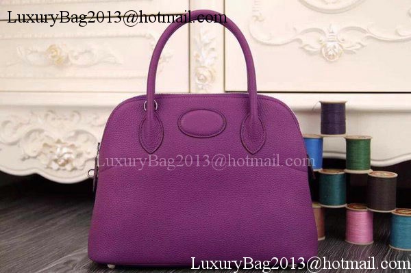 Hermes Bolide 37CM Calfskin Leather Tote Bag B1004 Purple