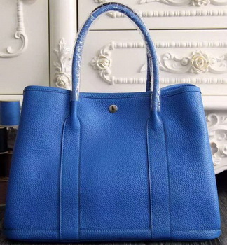 Hermes Garden Party 36cm 30cm Tote Bag Original Leather Blue