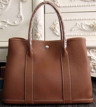 Hermes Garden Party 36cm 30cm Tote Bag Original Leather Brown