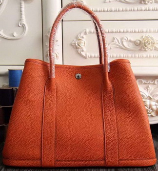 Hermes Garden Party 36cm 30cm Tote Bag Original Leather Orange