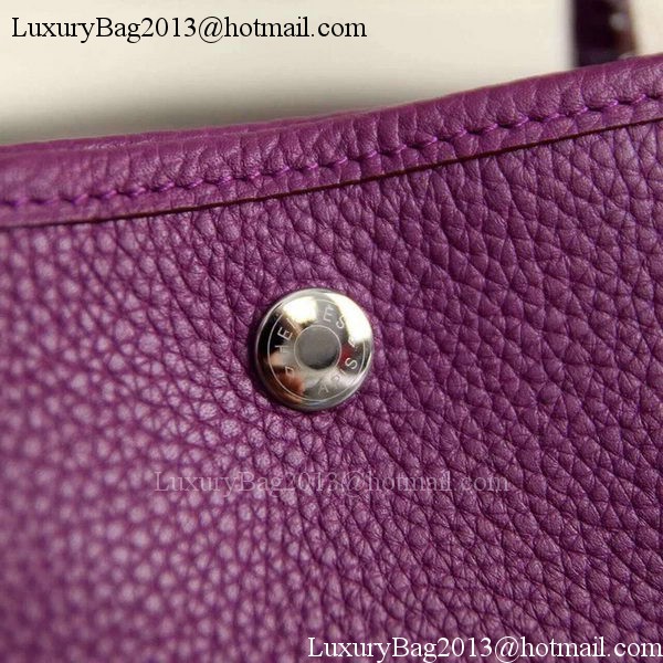 Hermes Garden Party 36cm 30cm Tote Bag Original Leather Purple