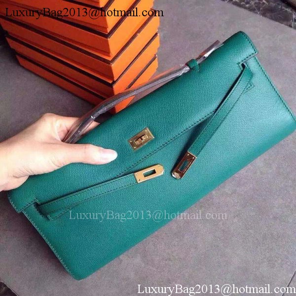 Hermes Kelly 31cm Clutch Epsom Leather KL31 Deep Green