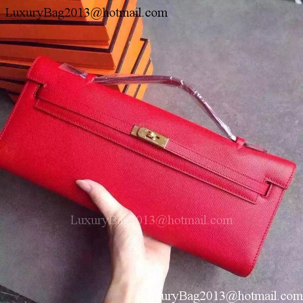 Hermes Kelly 31cm Clutch Epsom Leather KL31 Red