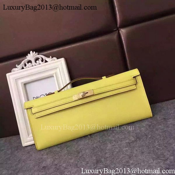 Hermes Kelly 31cm Clutch Epsom Leather KL31 Yellow