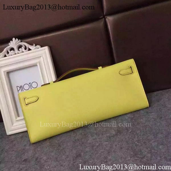 Hermes Kelly 31cm Clutch Epsom Leather KL31 Yellow