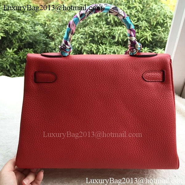 Hermes Kelly 32cm Shoulder Bag Red Calfskin Leather K32CL Gold