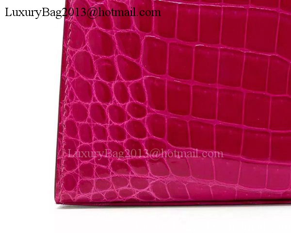 Hermes MINI Kelly 22cm Clutch Croco Leather KL22 Rose