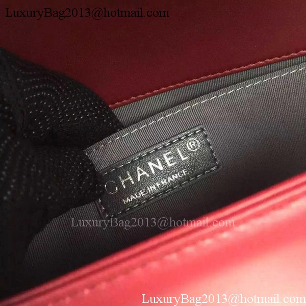 Boy Chanel Flap Bag Original Chevron Nubuck Leather A5708 Burgundy