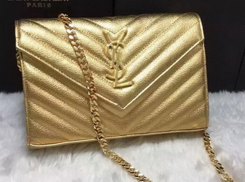 YSL Classic Monogramme Clutch Cannage Pattern YSL0223 Gold