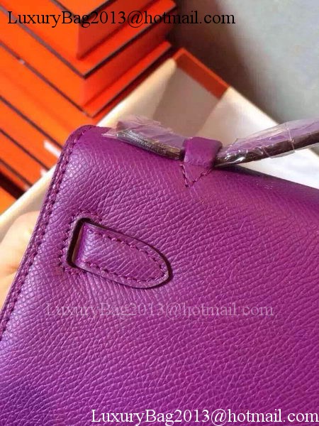 Hermes MINI Kelly 22cm Tote Bag Calfskin Leather K22 Purple