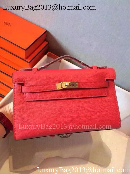 Hermes MINI Kelly 22cm Tote Bag Calfskin Leather K22 Red