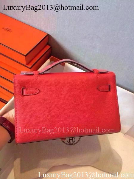 Hermes MINI Kelly 22cm Tote Bag Calfskin Leather K22 Red