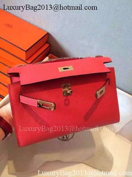 Hermes MINI Kelly 22cm Tote Bag Calfskin Leather K22 Red