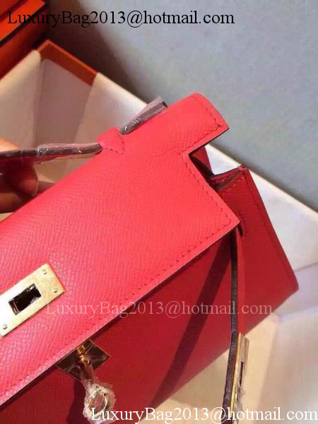 Hermes MINI Kelly 22cm Tote Bag Calfskin Leather K22 Red