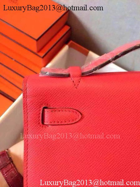 Hermes MINI Kelly 22cm Tote Bag Calfskin Leather K22 Red