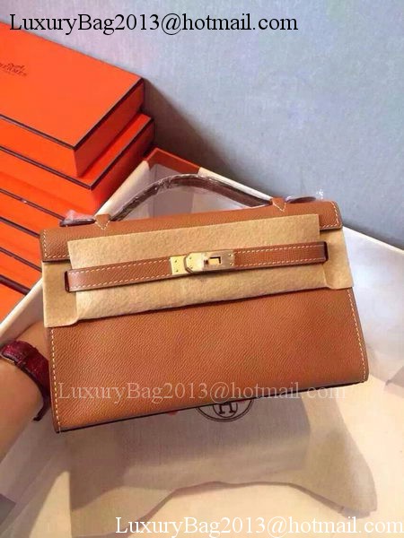 Hermes MINI Kelly 22cm Tote Bag Calfskin Leather K22 Wheat