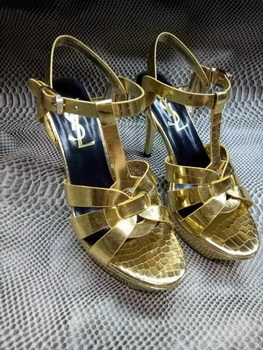 Yves Saint Laurent 20mm Platform 130mm Sandal YSL304 Gold