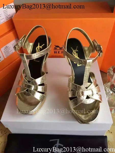 Yves Saint Laurent 20mm Platform 130mm Sandal YSL305 Gold