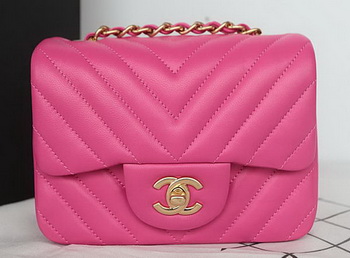 Chanel Classic MINI Flap Bag Sheepskin Leather A1115 Rose