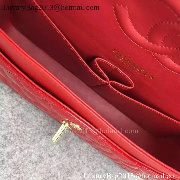 Chanel 2.55 Series Double Flap Bag Red Original Patent Leather CF7024 Gold