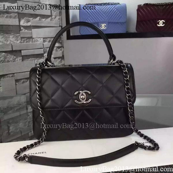 Chanel Classic Top Flap Bag Black Original Leather A98079 Silver