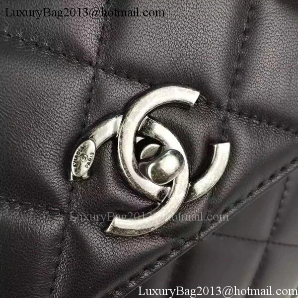 Chanel Classic Top Flap Bag Black Original Leather A98079 Silver